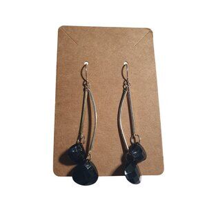 Earrings Modern Drop Vintage Faceted Black Beads Lightweight Jewelry Mom Gift